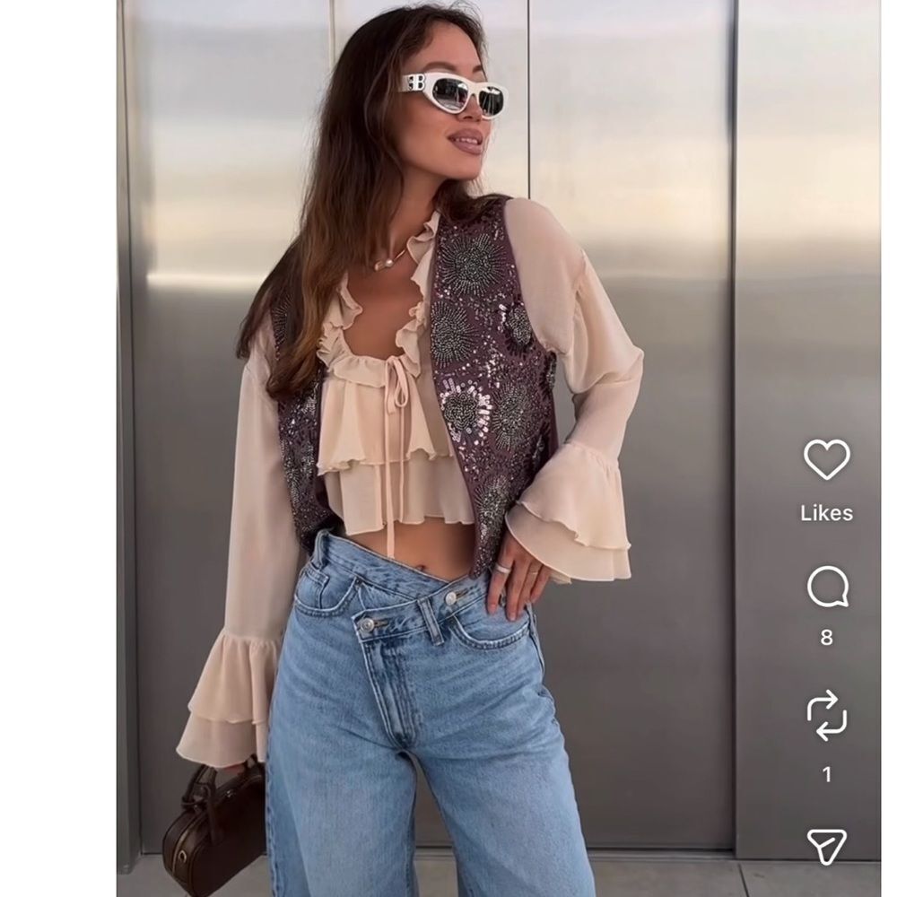 ZARA BEADED EMBROIDERED VEST BOHO